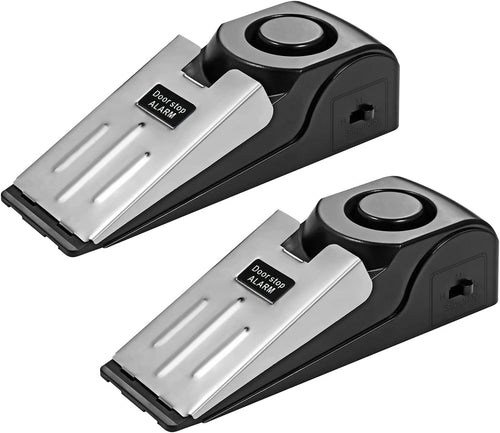 2-Pack Door Stop Alarm – 120dB Wedge Security Door Stoppers for Home, Hotel & Travel Safety